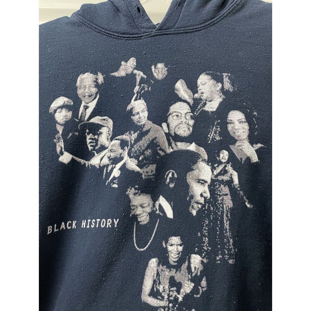 Black History Leaders Hoody sweatshirt equality justice civil rights Medium Blue - Picture 2 of 7